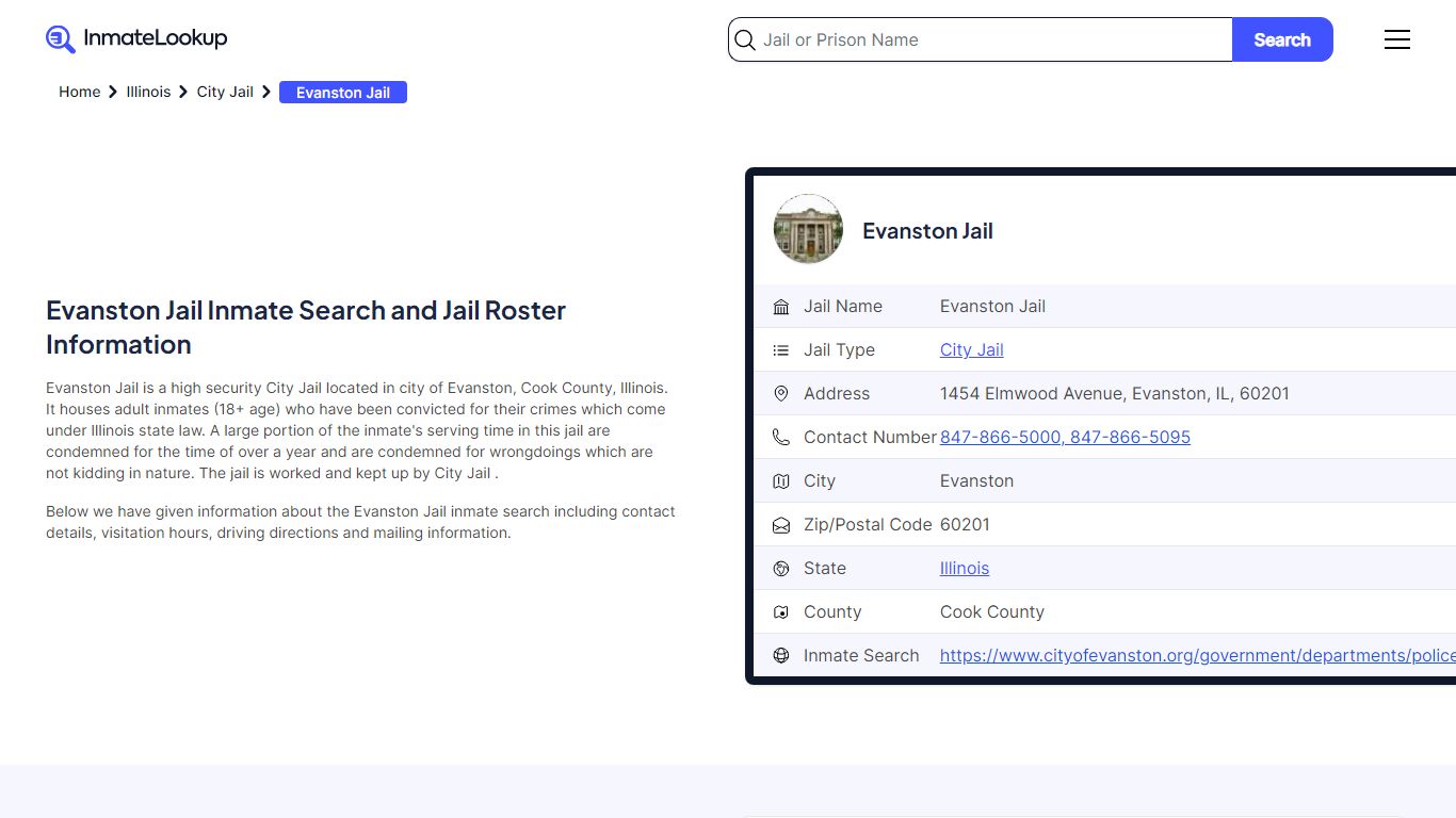 Evanston Jail (IL) Inmate Search Illinois - Inmate Lookup